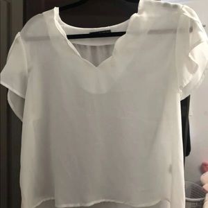 Scallop trim petal sleeve blouse size XS